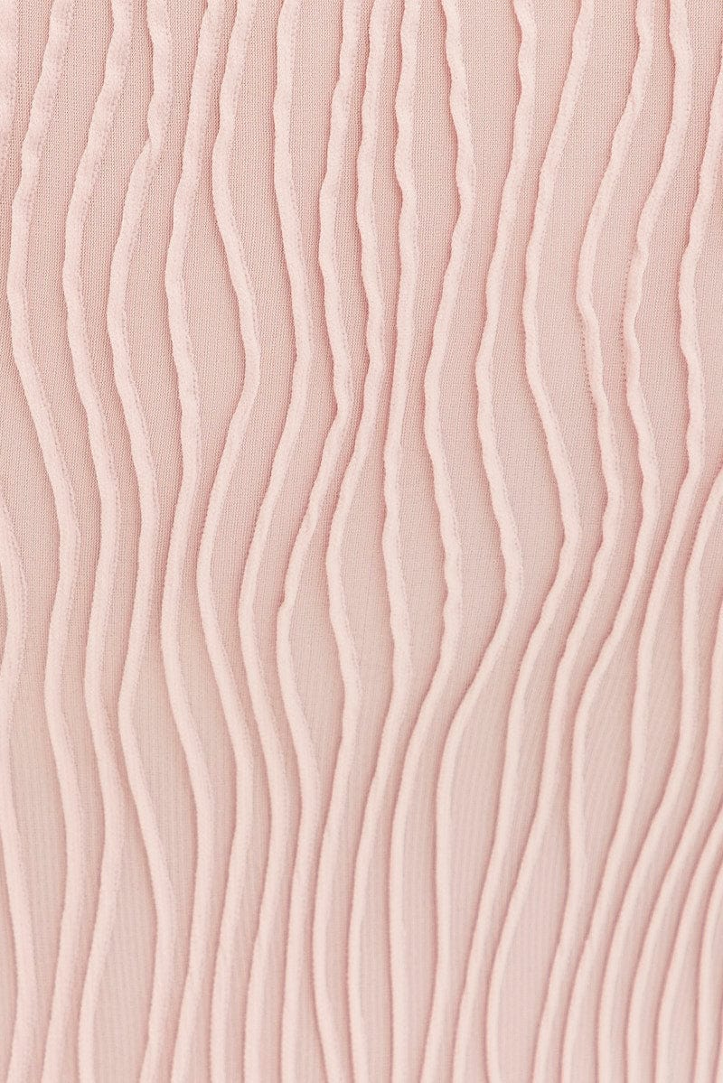 Pink Keyhole Midi Skirt