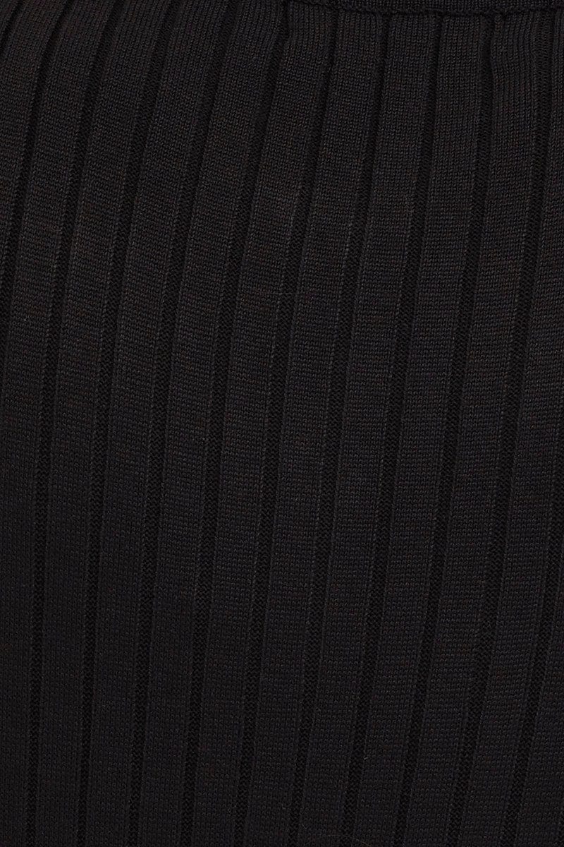 Black Bodycon Dress Short Sleeve Mini Knit