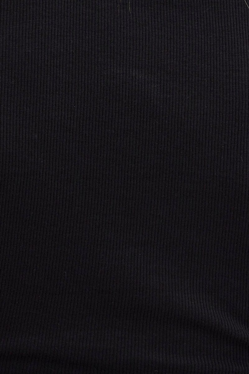 Black Side Ruching Top Short Sleeve Crop