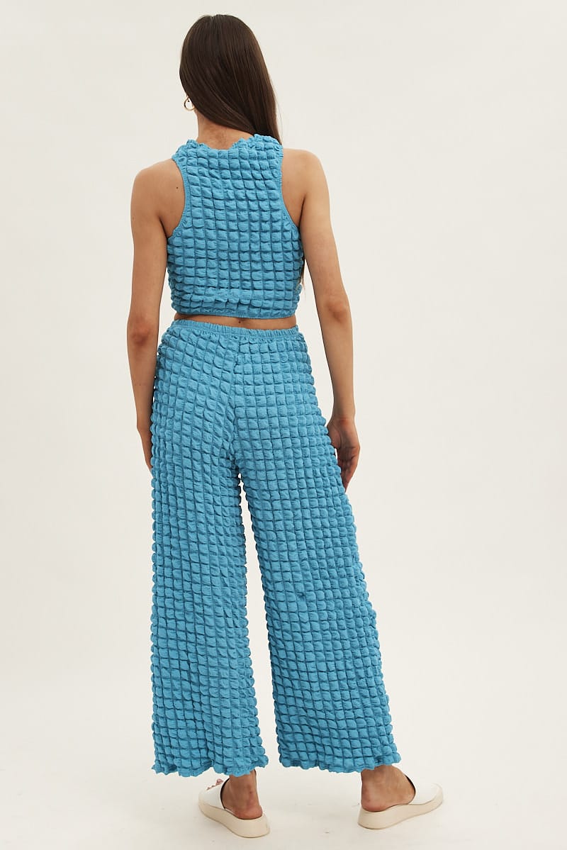 Blue Wide Leg Pants