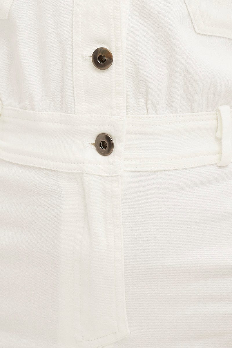 White Mini Dress Short Sleeve Evening