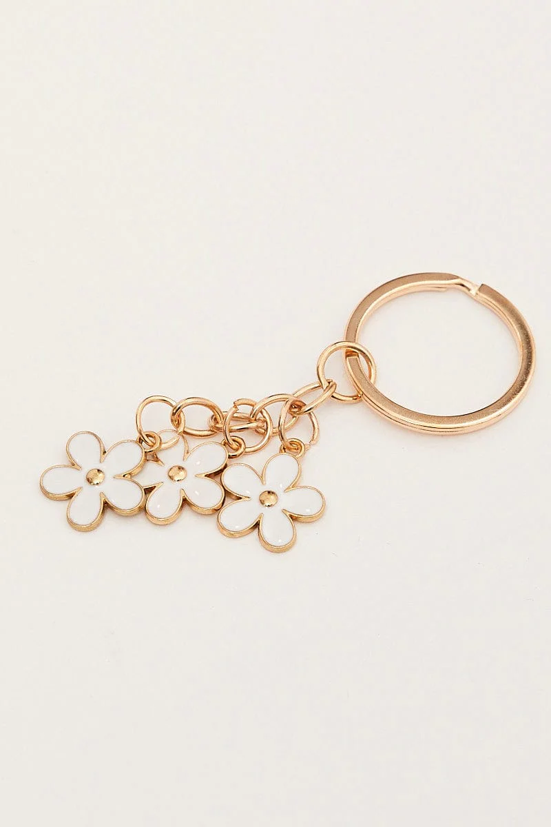 White Charm Keyring