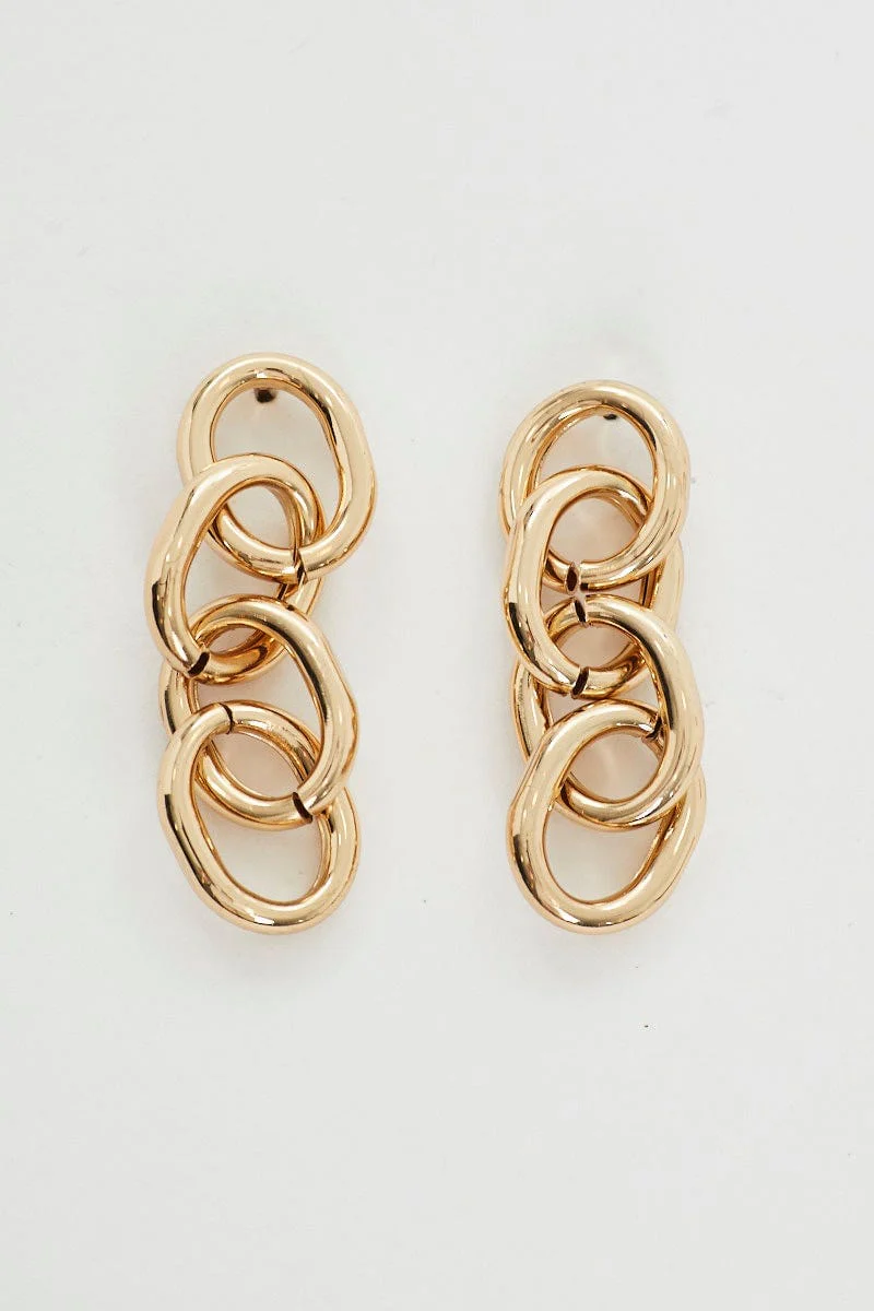 Metallic Circle Drop Earrings