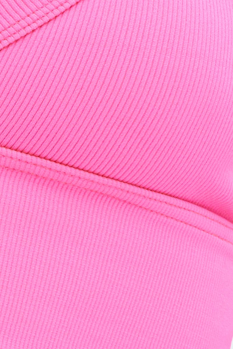 Pink Bralette V neck Seamless