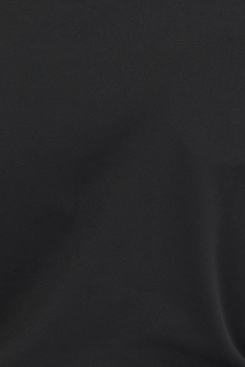 Black Zip Up Top Side Ruched