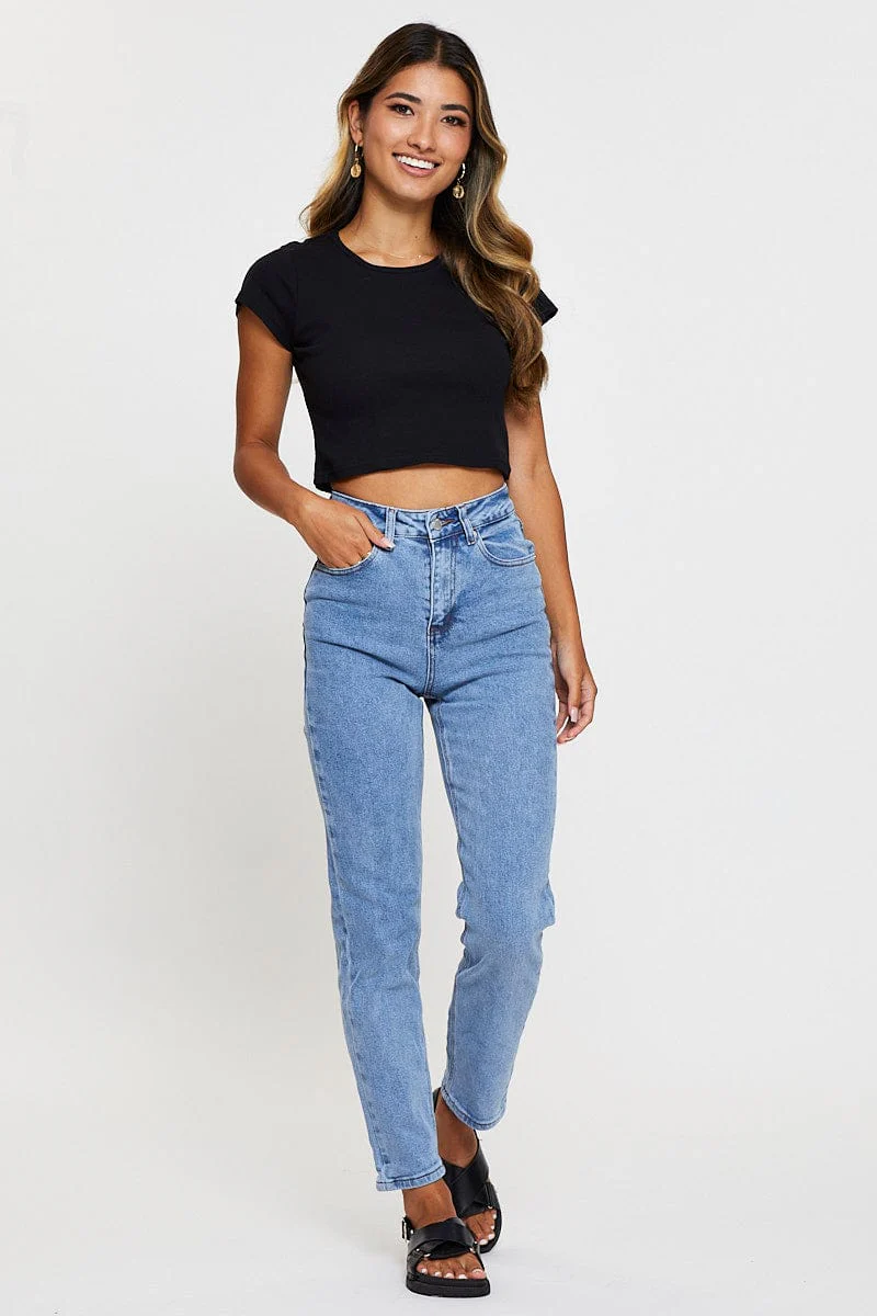 Black T Shirt Short Sleeve Crew Neck
