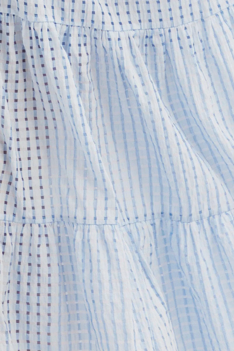 Blue Maxi Dress Tiered Halter