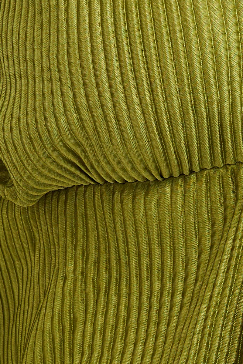 Green Tie Front Long Sleeve Top