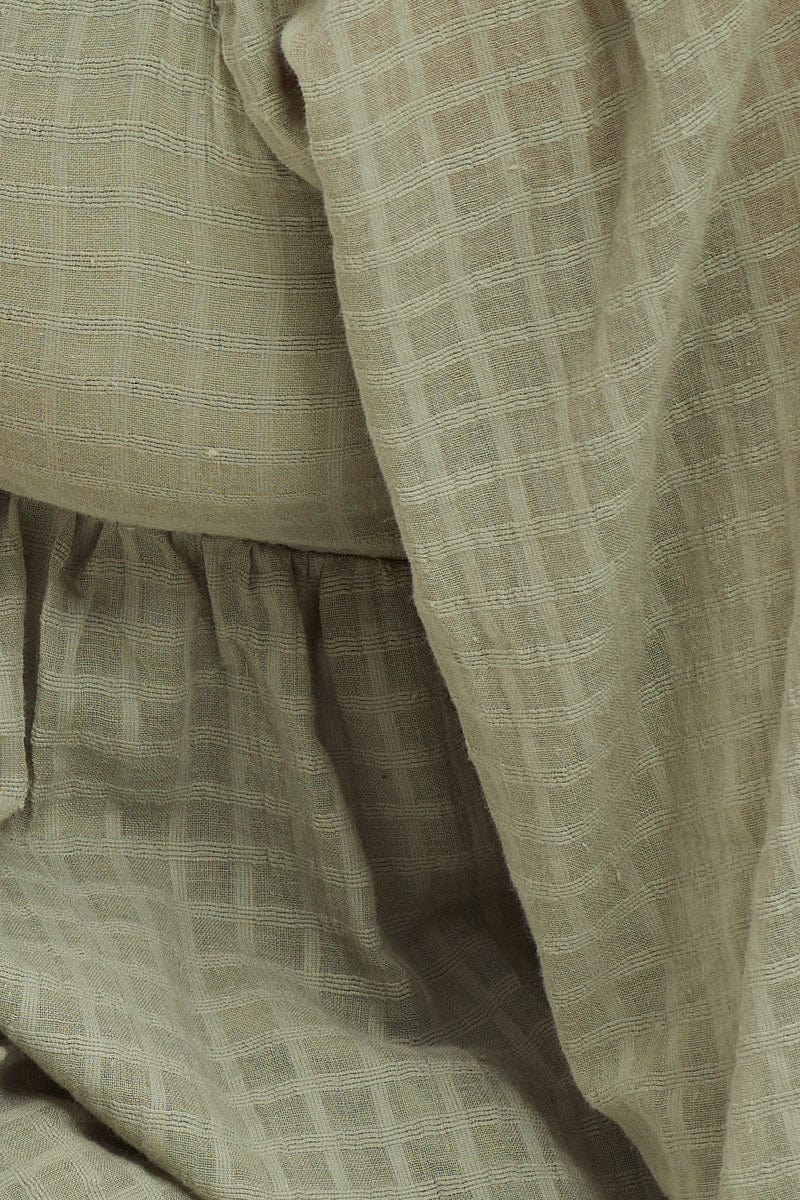 Green Smock Dress Long Sleeve Mini