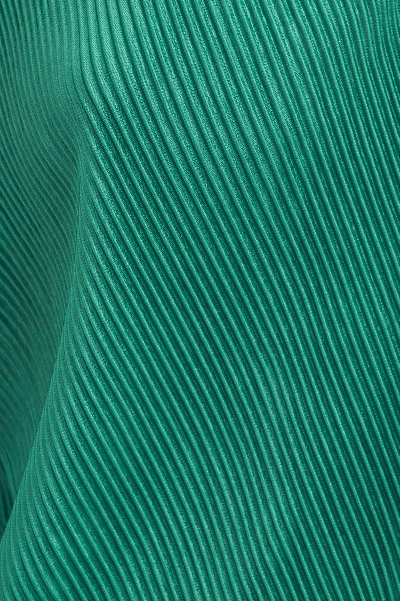 Green Bolero Long Sleeve Tie Front Plisse Satin