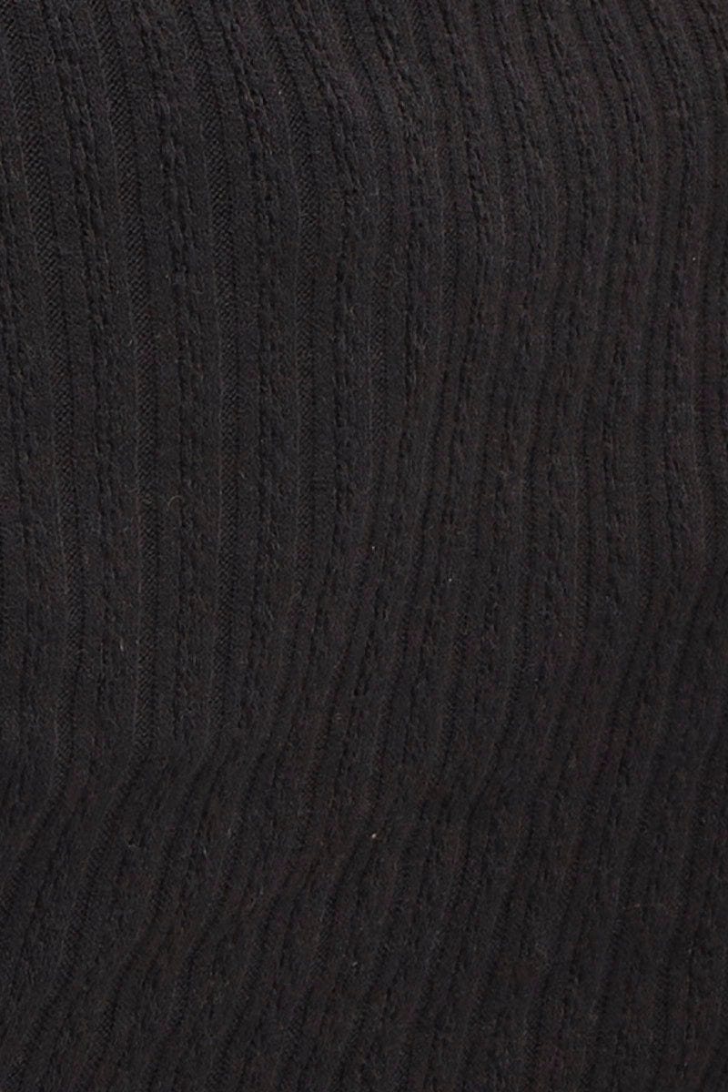 Black Crop Cardigan Long Sleeve Jersey Rib