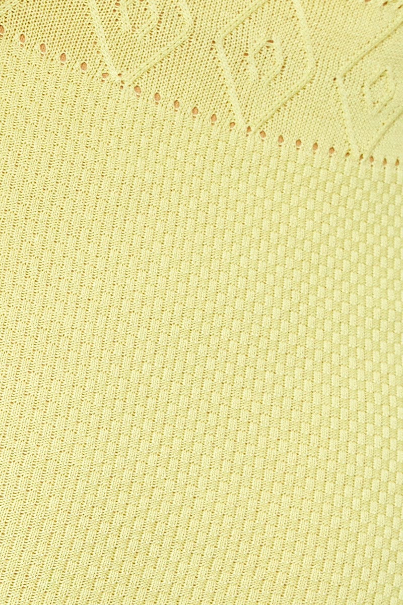 Yellow Knit Dress Sleeveless Mini