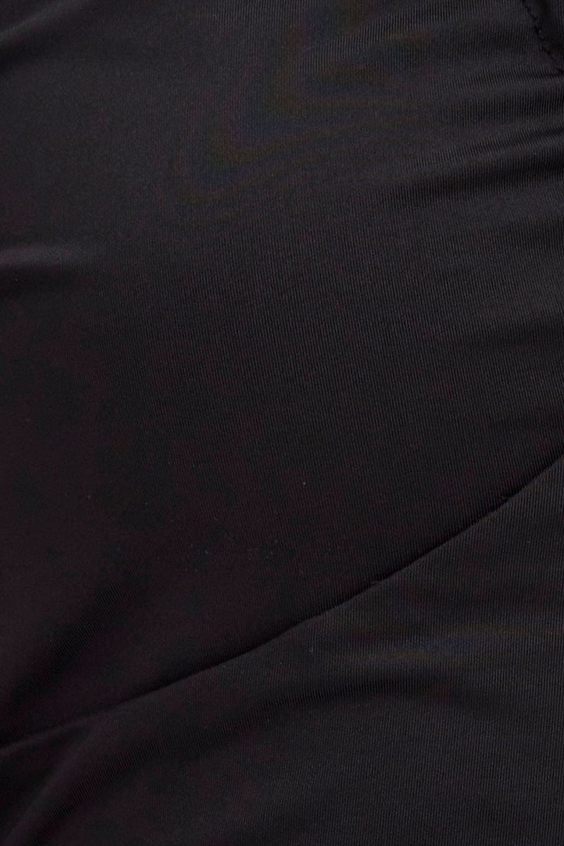 Black Halter Top Long Sleeve Crop Top