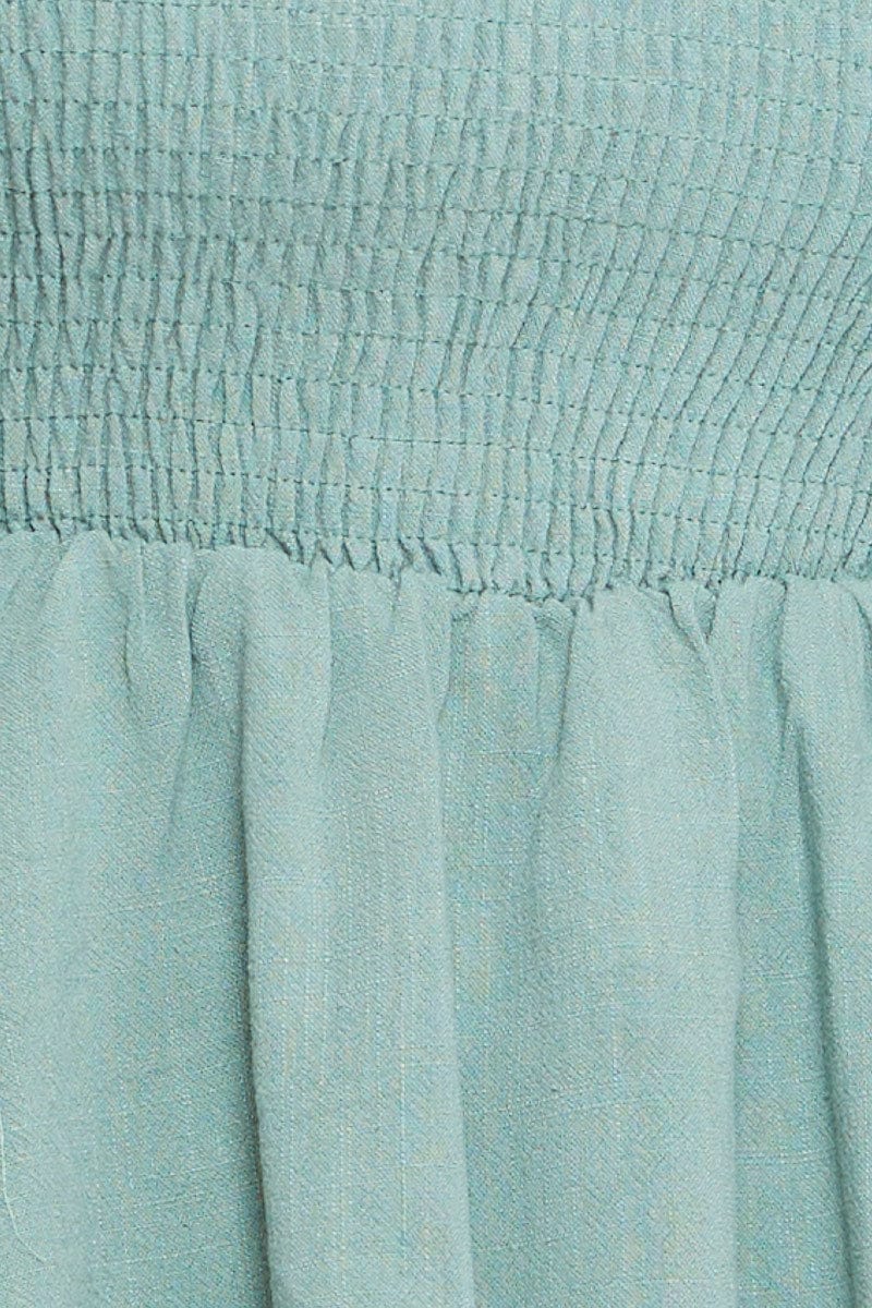 Green Peplum Top Sleeveless V-Neck