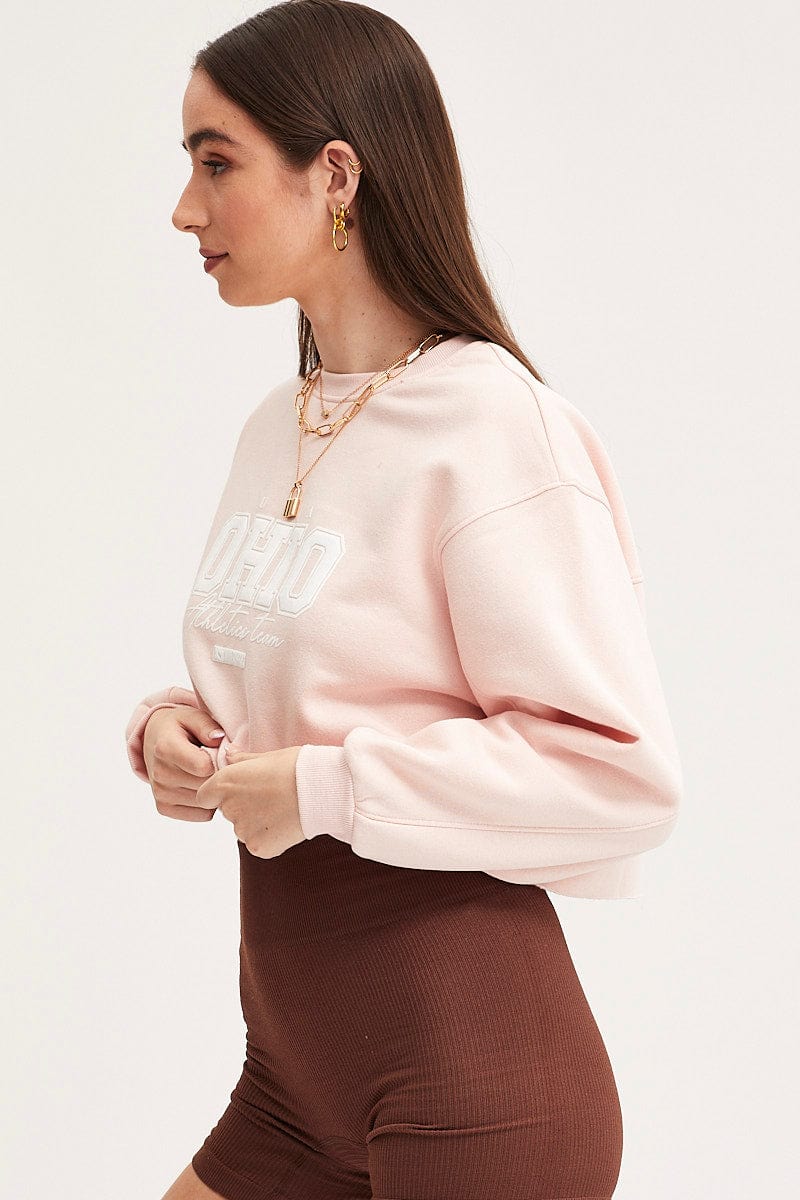 Pink Graphic T Shirt Short Sleeve Crop