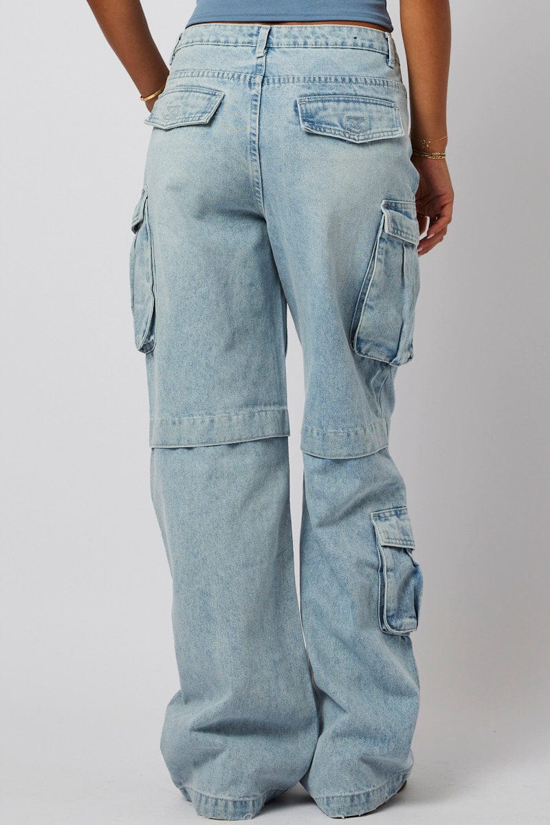 Denim Cargo Jean Out Pocket