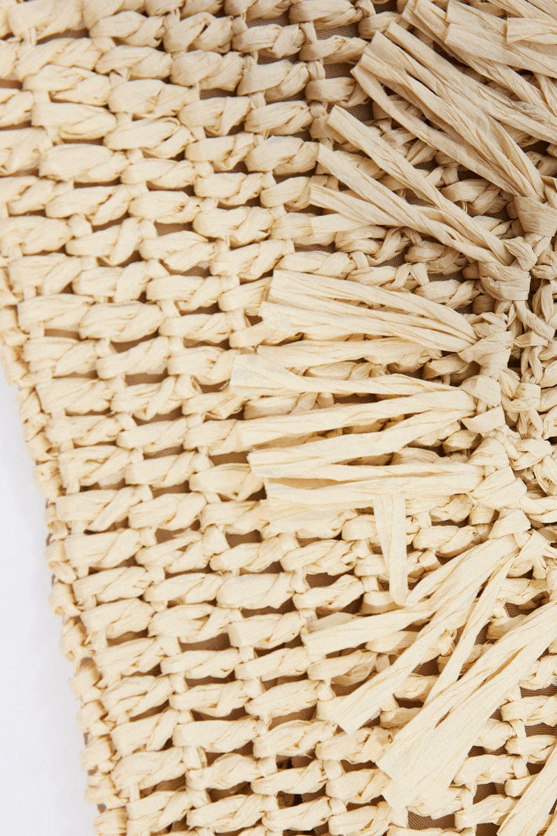Beige Straw Crossbody Bag