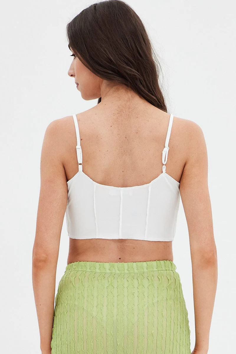 White Crop Top Sleeveless