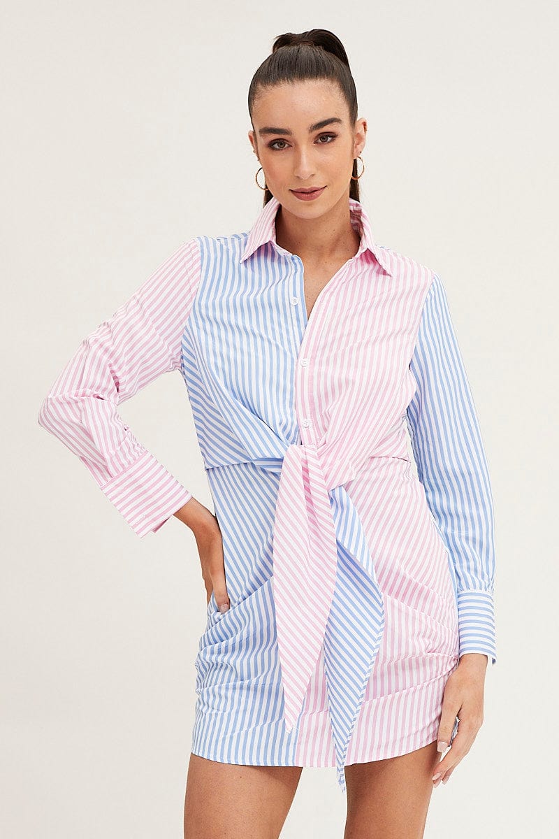 Stripe Shirt Dress Long Sleeve