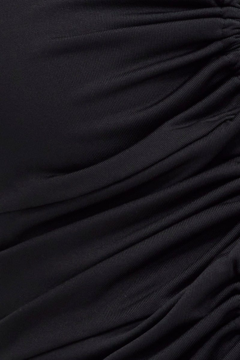 Black Bralette Crop Top V Neck Keyholes Details