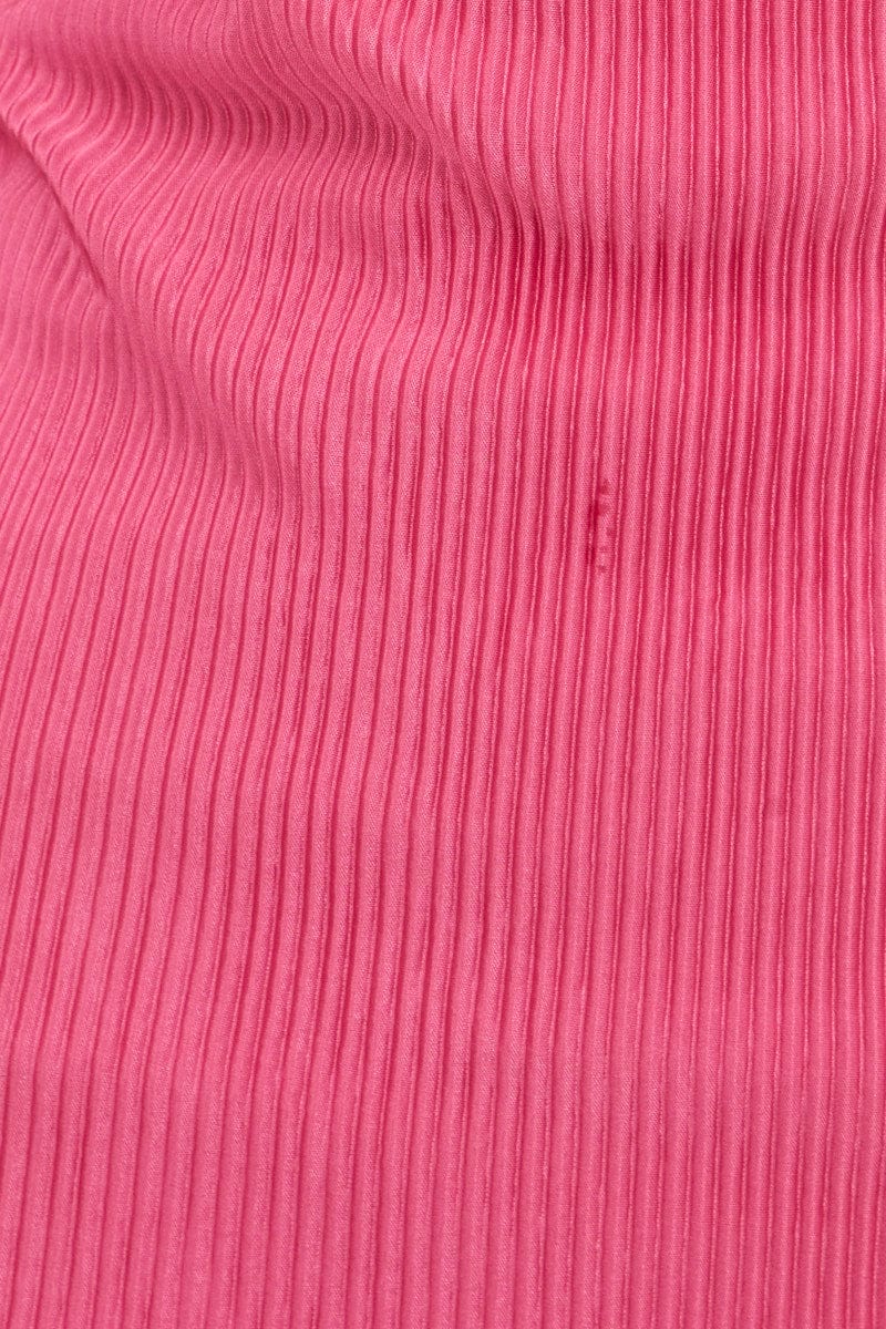 Pink Plisse Dress Mini Bandeau