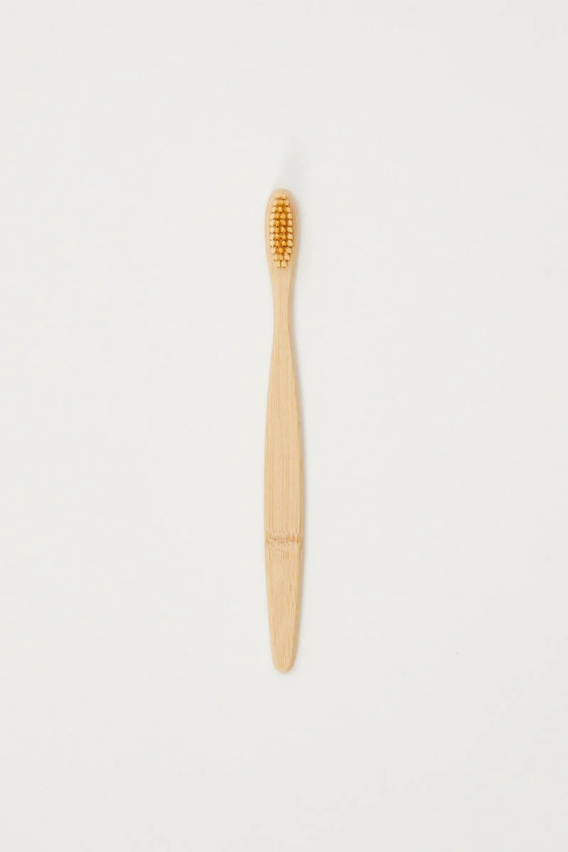 Beige Bamboo Toothbrush Biodegradable