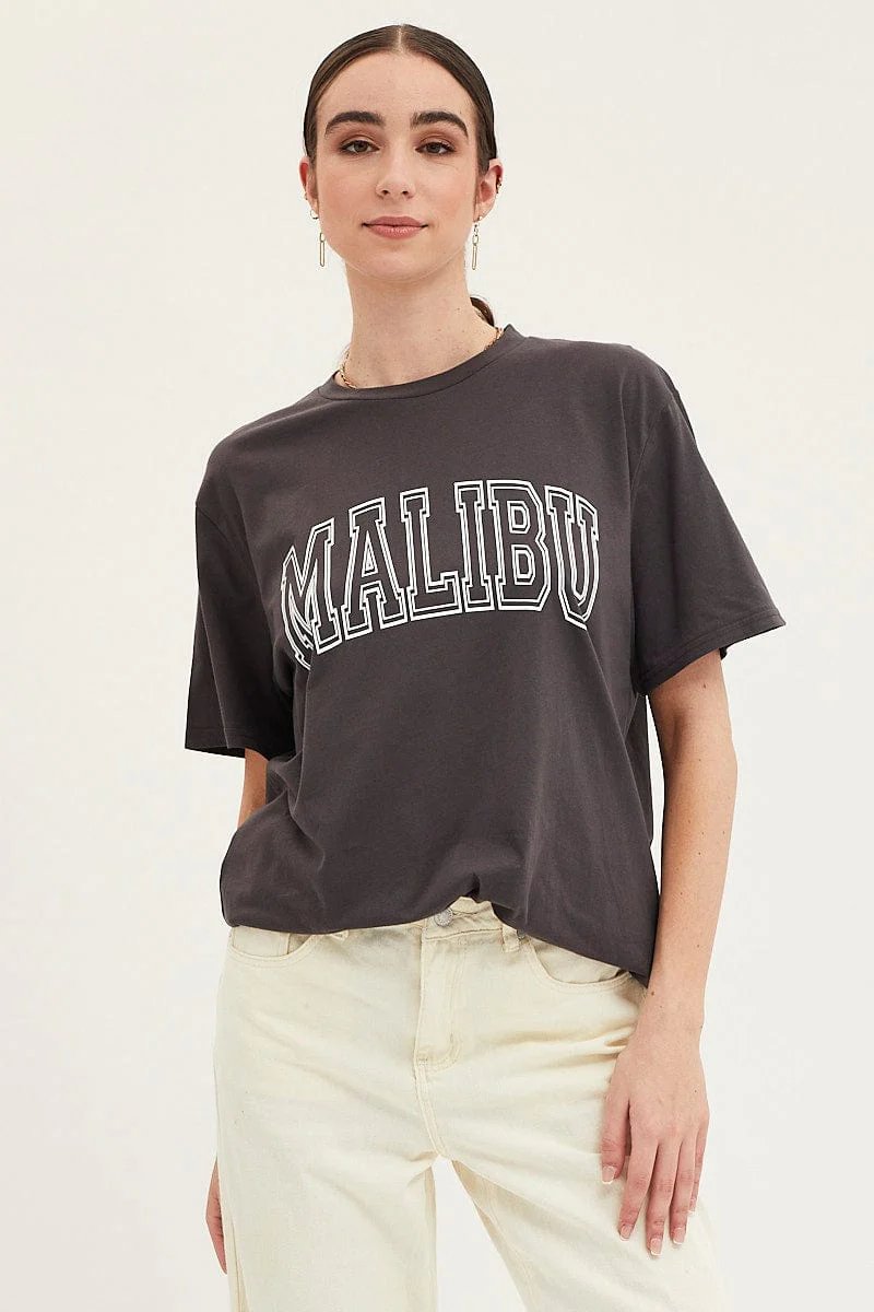 Black Graphic T Shirt