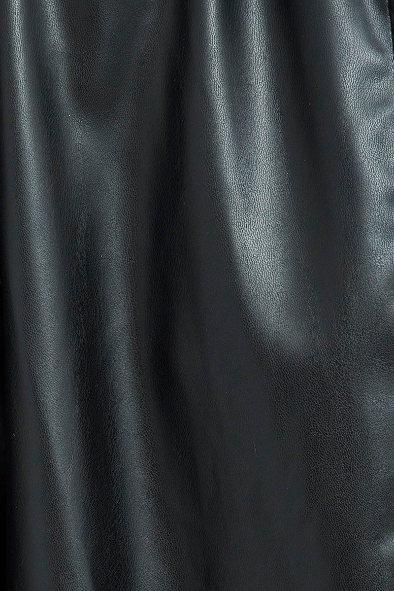 Black Faux Leather Jacket Long Sleeve