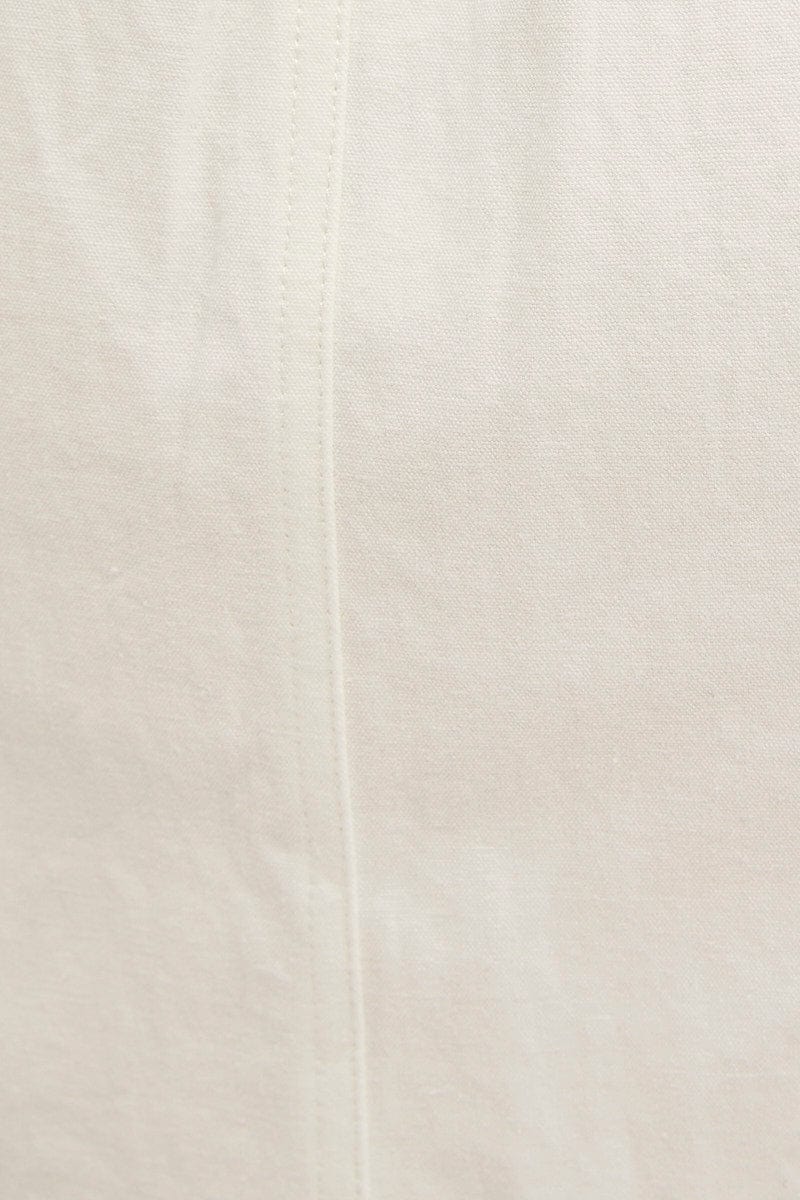 White Mini Skirt Cargo Cotton Blend