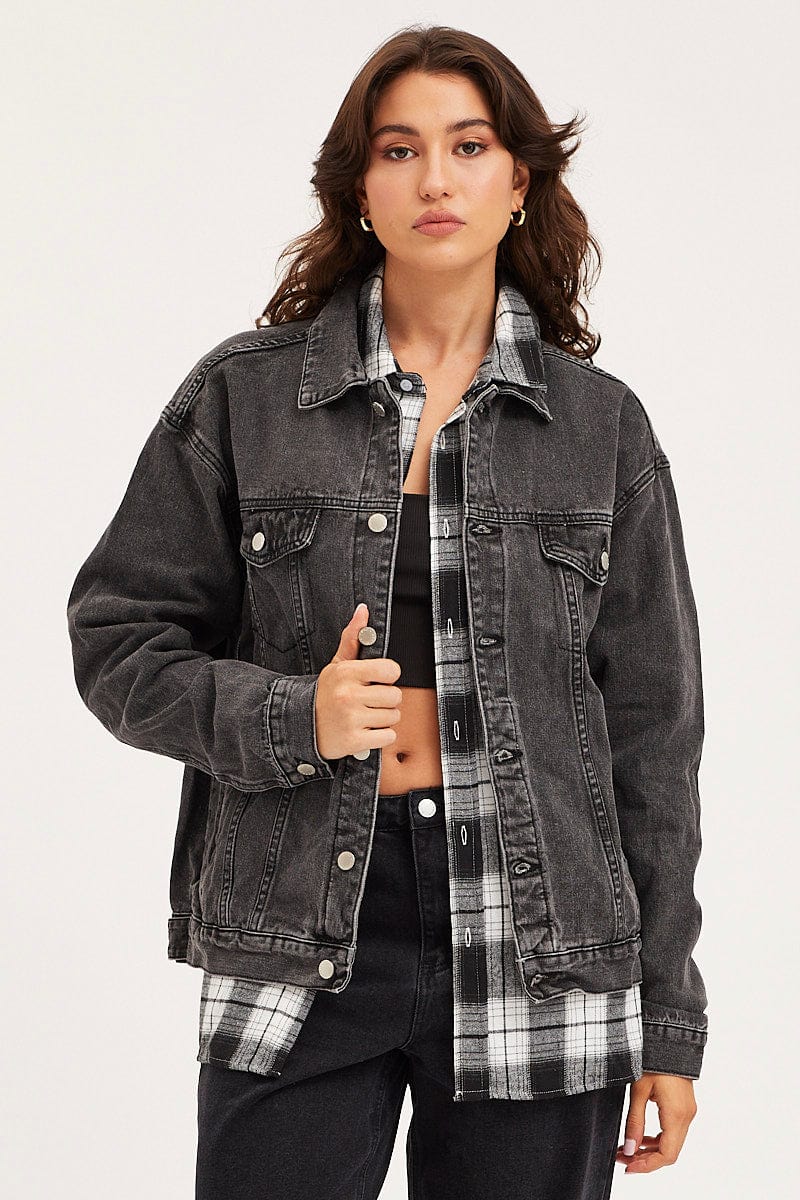 Black Denim Jacket Long Sleeve