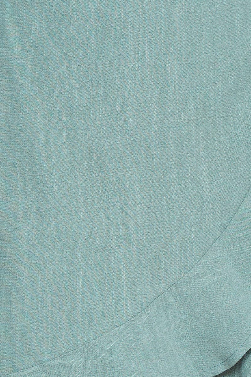 Green Wrap Skirt Mini High Rise