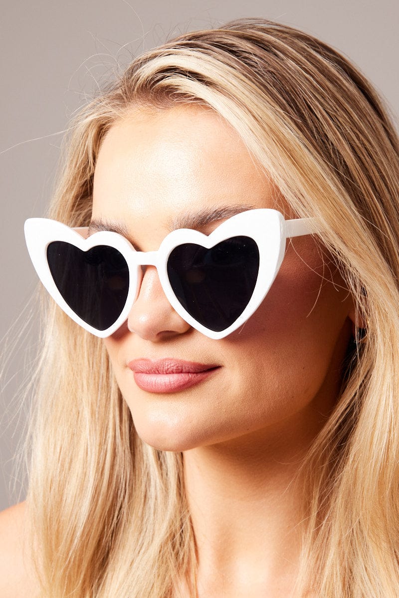White Heart Sunglasses
