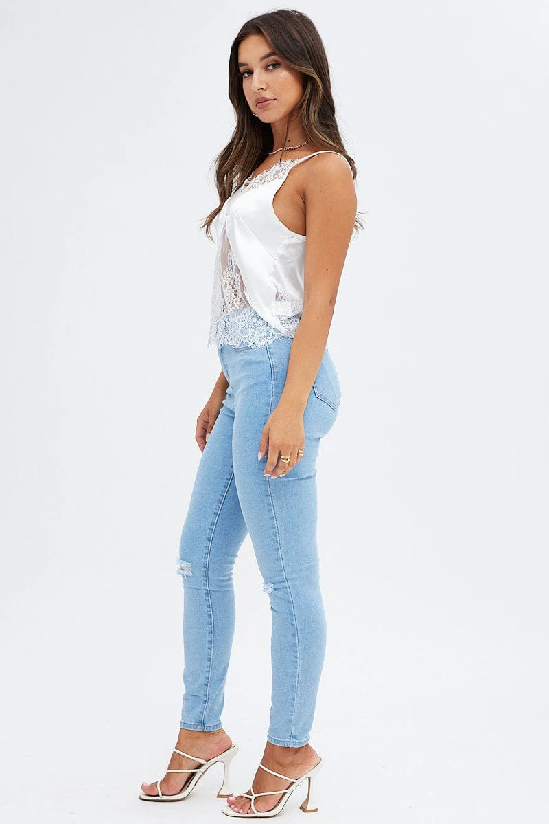 Denim Skinny Denim Jeans Mid rise
