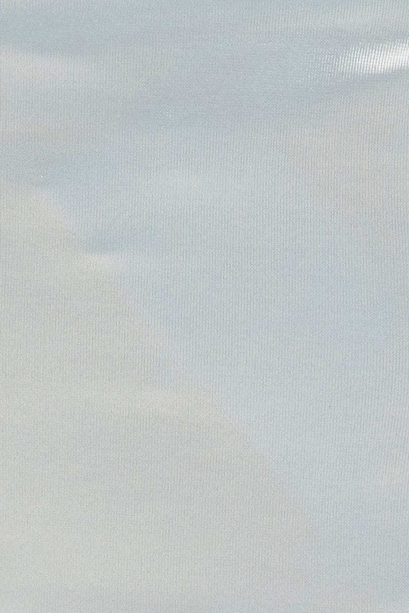 Blue Satin Corset Drawstrings Crop