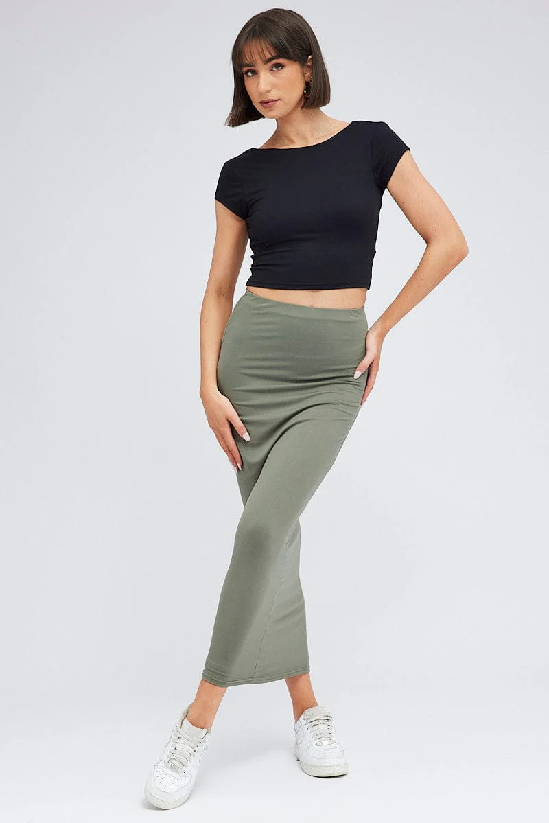 Black Supersoft Top Short Sleeve Backless