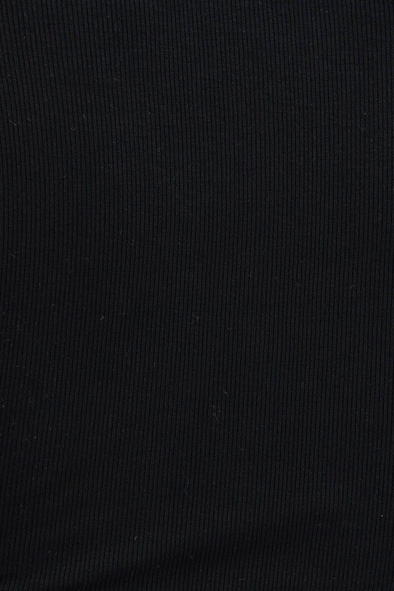 Black Top Long Sleeve Round Neck