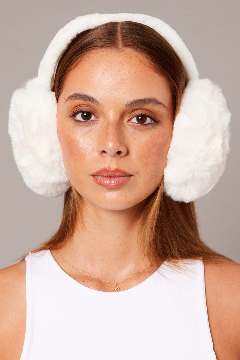 White Fluffy Ear Muffs