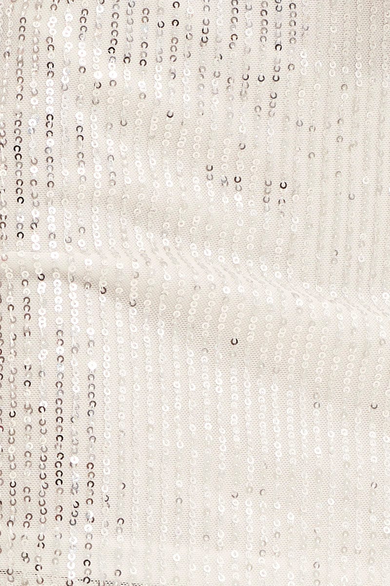 Silver Mini Skirt Sequins