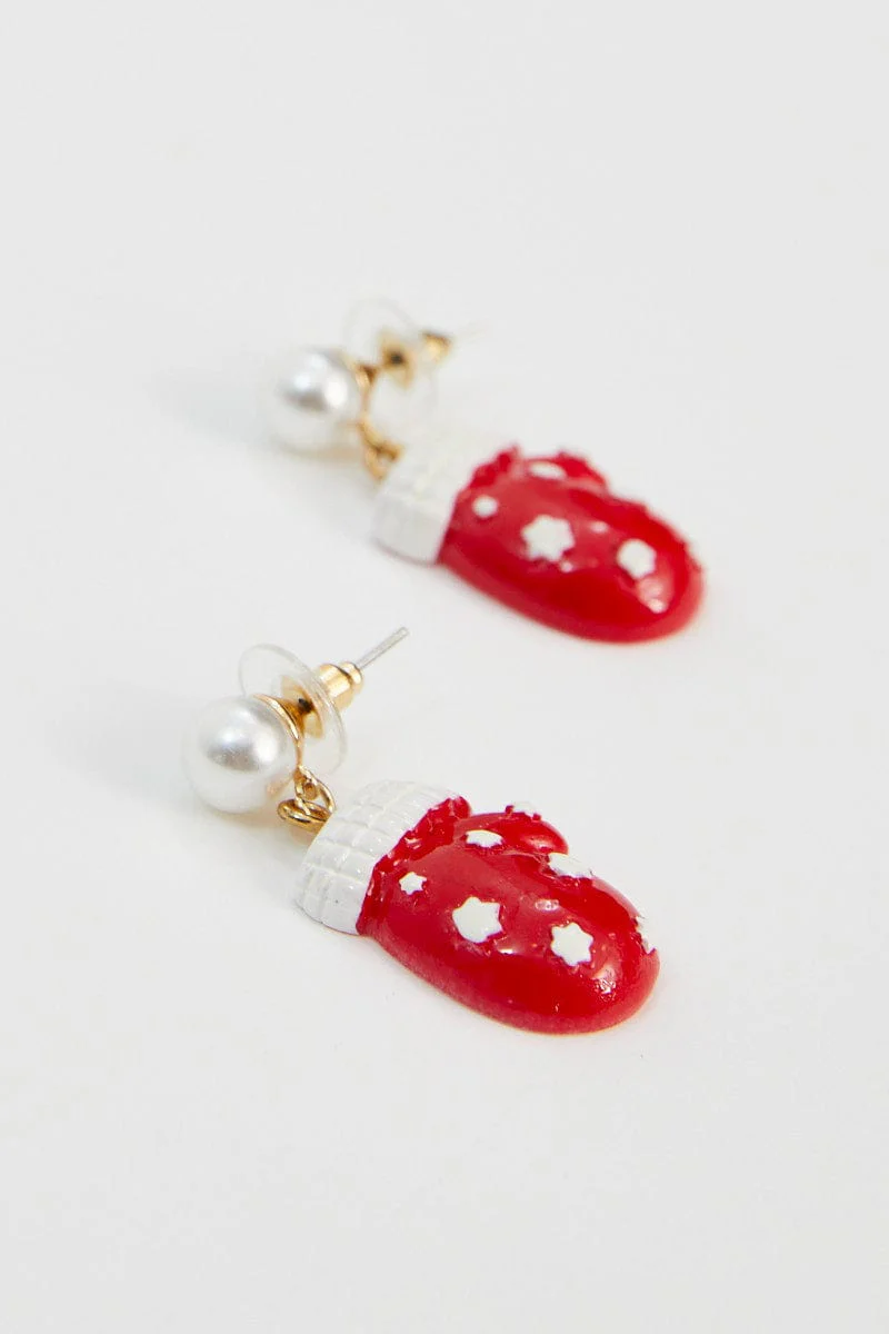 Red Christmas Earring