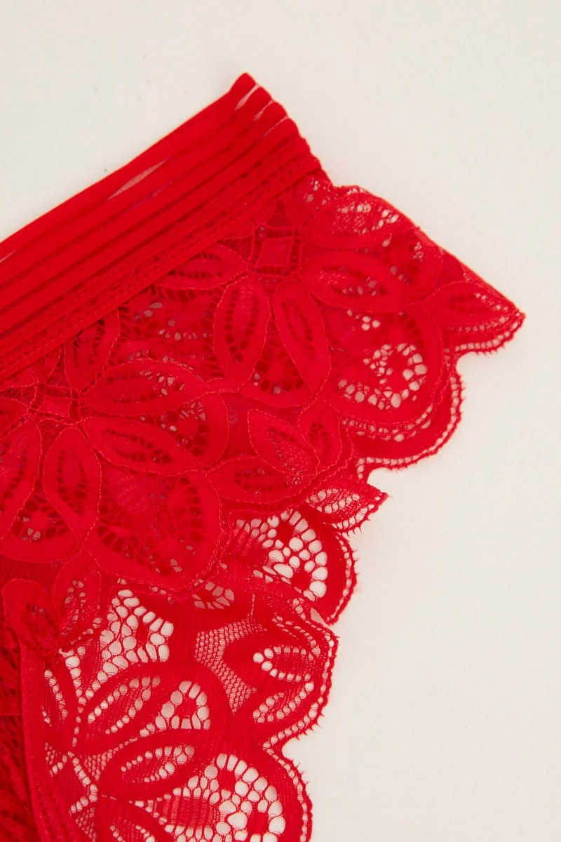 Red Lace Lingerie Set