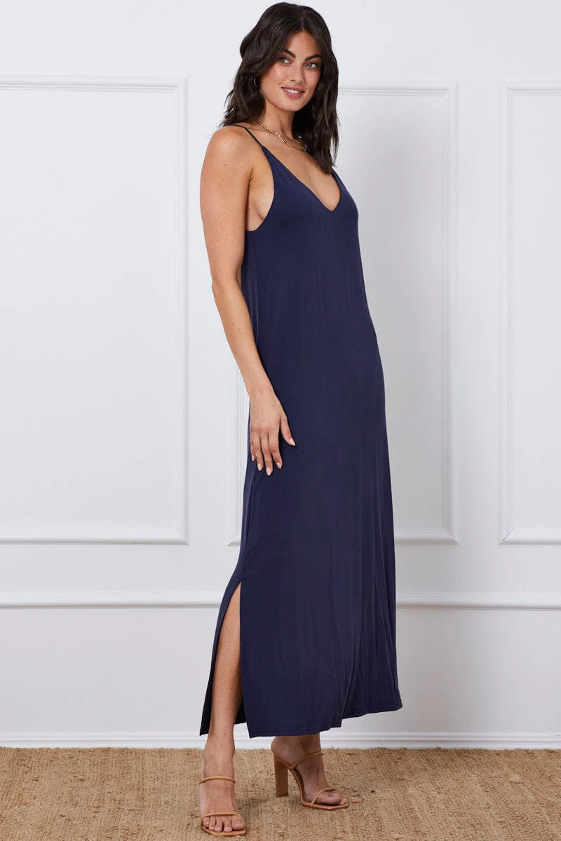 Grey Maxi Dress V Neck