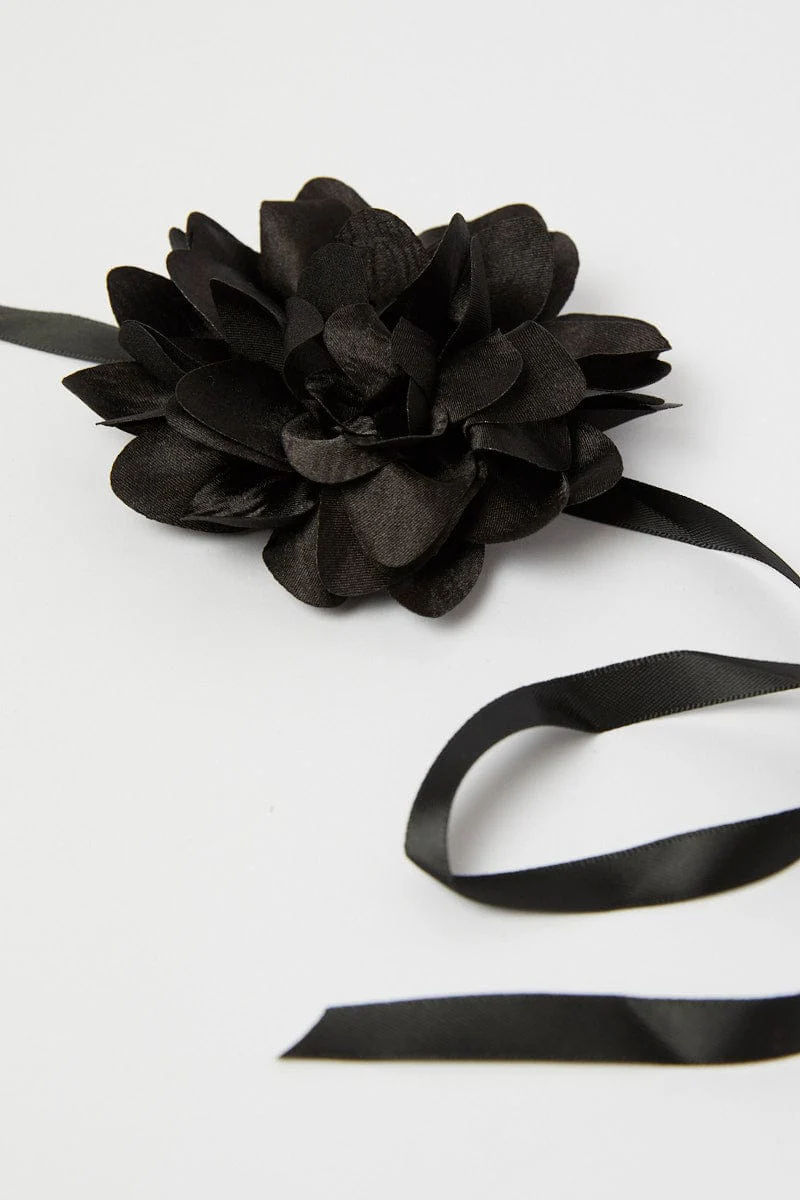 Black Floral Chocker