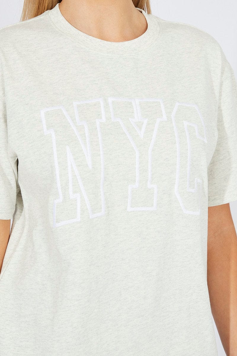 Grey Graphic Tee Short Sleeve