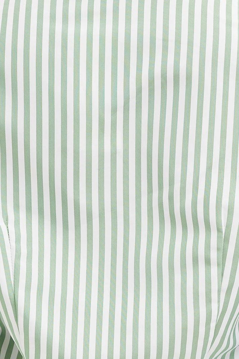 Stripe Shirt Dress Long Sleeve Mini