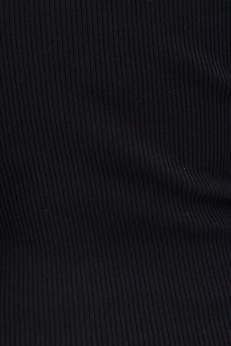 Black Knit Dress Sleeveless Midi Side Split