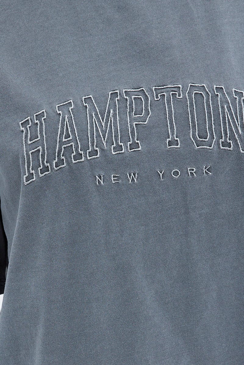 Grey Graphic Tee Short Sleeve Round Neck Print