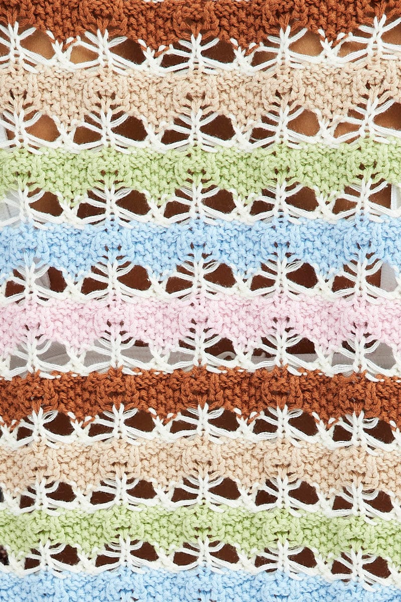 Multi Crochet Cardigan Long Sleeve