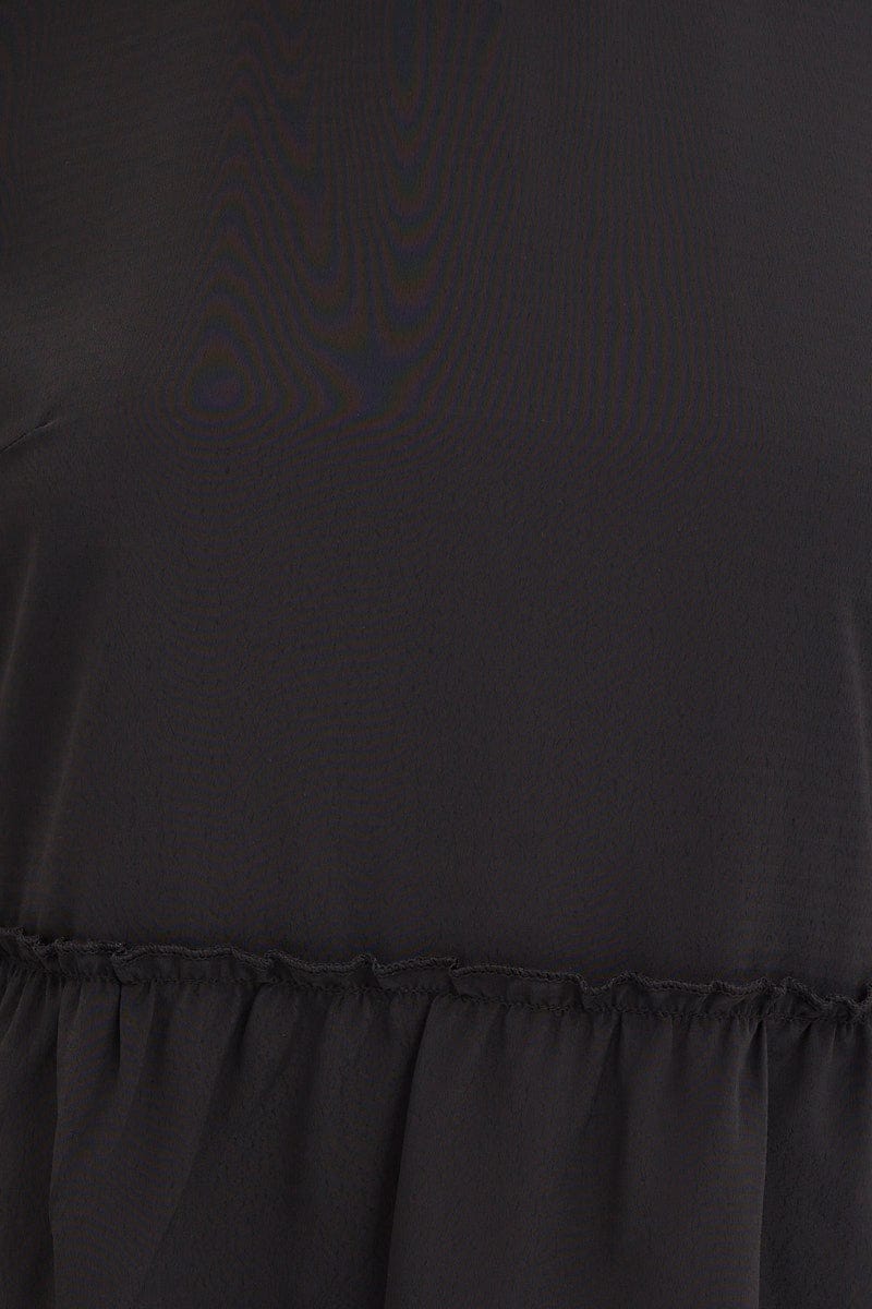 Black High Neck Top Short Sleeve