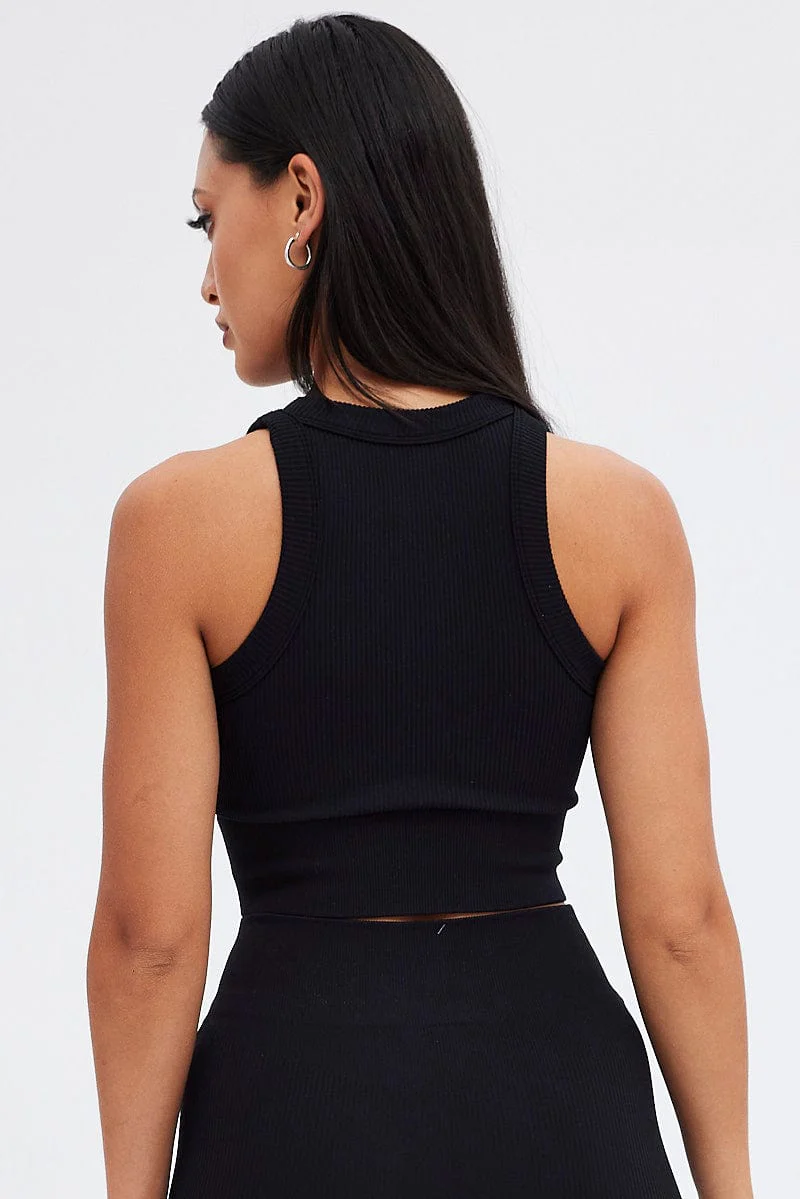 Black Tank Top Seamless Activewear