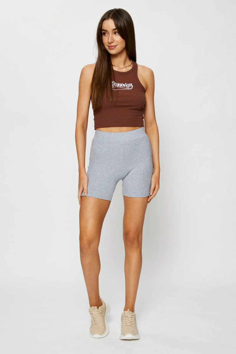 Brown Singlet Top
